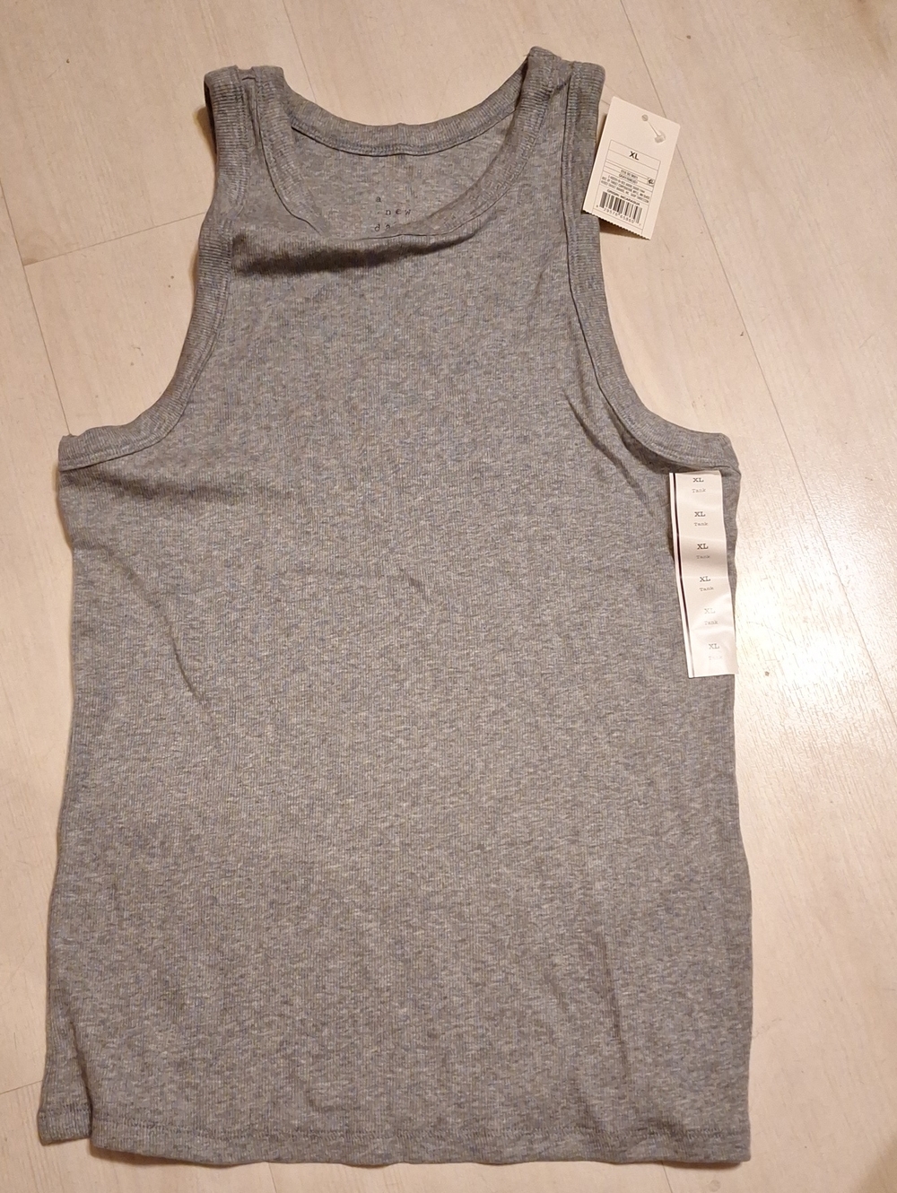 a new day Gray Ribbed Tank Top